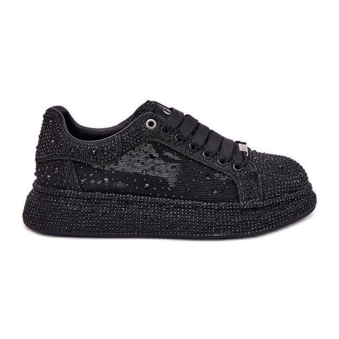 Decorated sneakers on the Goe NN2N4021 black platform