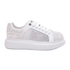 Decorated sneakers on the Goe RR2N4003 white platform