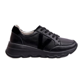 Leather Women's Sports Shoes Vinceza 7918 Black Leather Women's Sports Shoes Vinceza 7918 Black