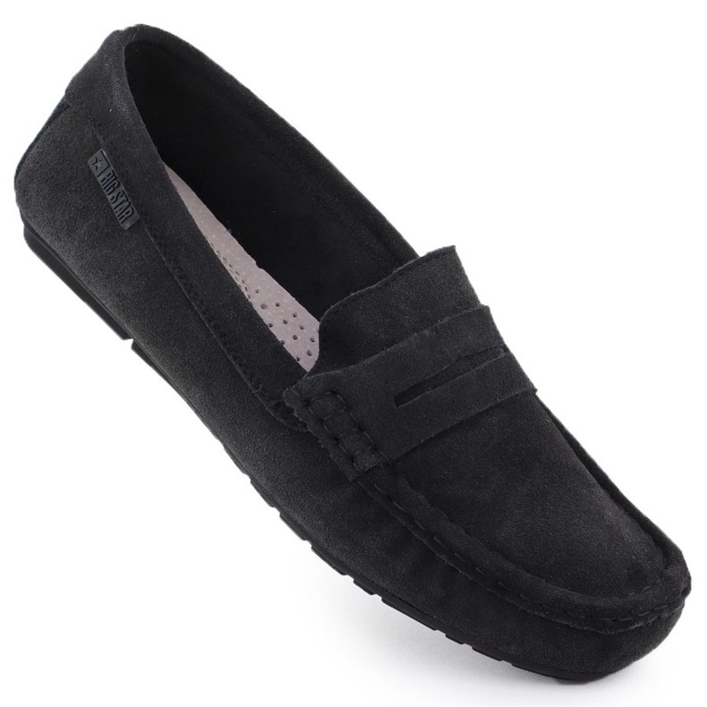 Women's leather loafers Black Big Star RR274948 Women's leather loafers Black Big Star RR274948