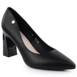 Women's pumps on the decorative post Black Vinceza 62221 Women's pumps on the decorative post Black Vinceza 62221