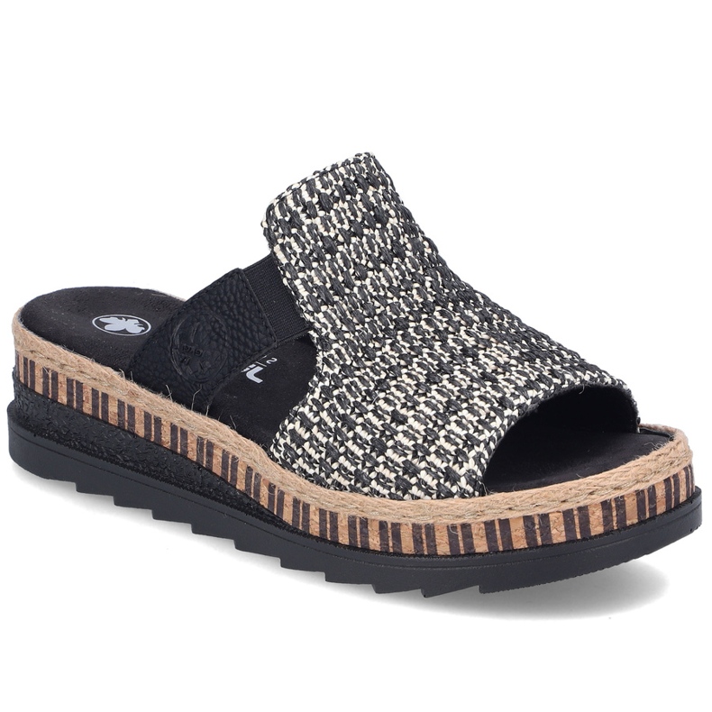 Leather women's leather wedges Black Black Rieker V7953-00