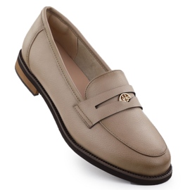 Cambell Leather shoes, women's beige camell 00664 Cambell Leather shoes, women's beige camell 00664