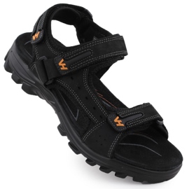 Men's leather sandals for Velcro Vanhorn 28302 black