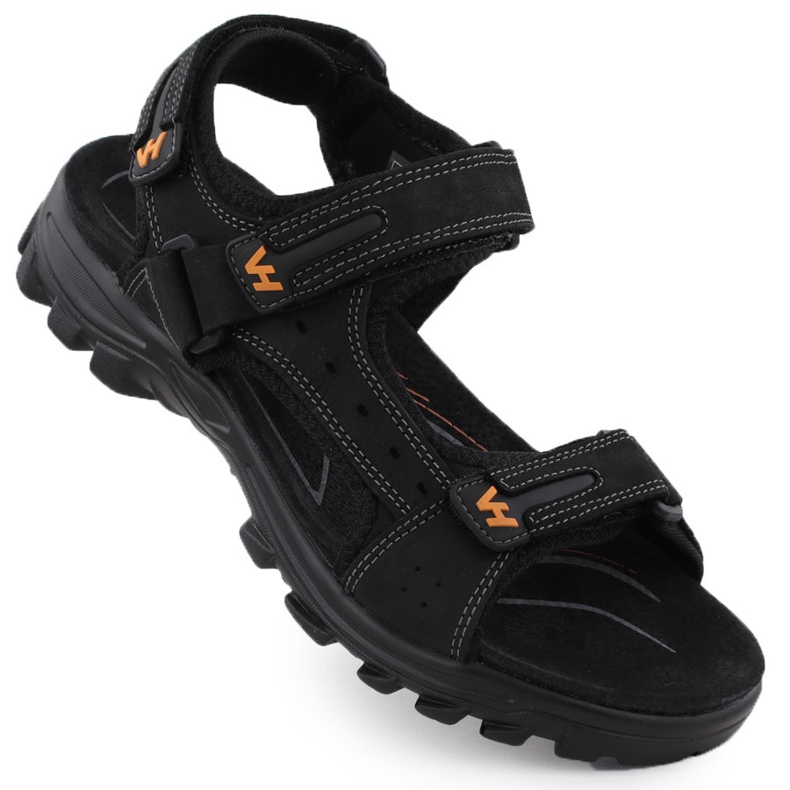 Men's leather sandals for Velcro Vanhorn 28302 black