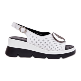 S.Barski Women's leather sandals with a wedge with an ornament S. Barski LR51-788 White S.Barski Women's leather sandals with a wedge with an ornament S. Barski LR51-788 White