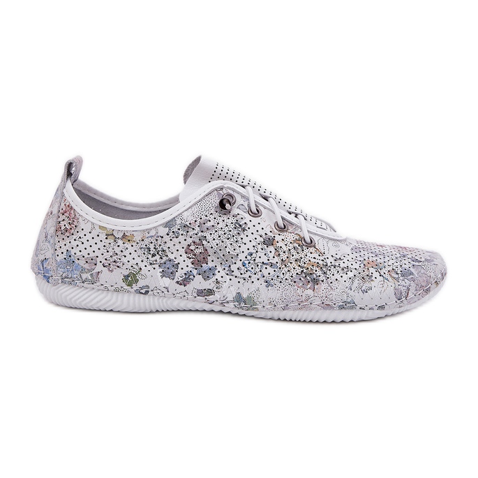 Women's shoes made of natural leather patterned artiker 56c2688 white Women's shoes made of natural leather patterned artiker 56c2688 white