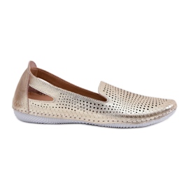 Openwork Ballerinas made of natural leather Artiker 56C2694 PLN golden