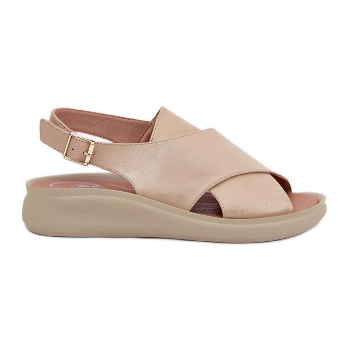 Jezzi Women's sandals with eco leather golden Jezzi Women's sandals with eco leather golden