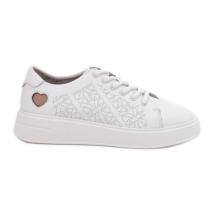 Women's leather sneakers on the Vinceza 88018 white platform