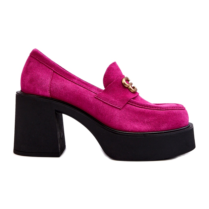 Zazoo 20170 Women's Suede Shoes on a High Heel, Fuchsia pink