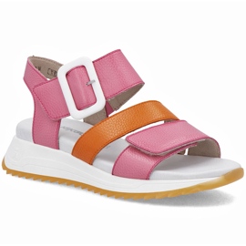 Women's leather sandals at Pink Rieker W2950-31