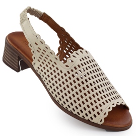 Beige Openwork Women's Leather Sandals Beige T.Sokolski L25-707 Beige Openwork Women's Leather Sandals Beige T.Sokolski L25-707