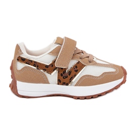 Children's sneakers on the Velcro leopard beige