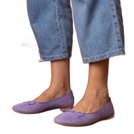 Violet ballerinas with a bow from Ekozamsz