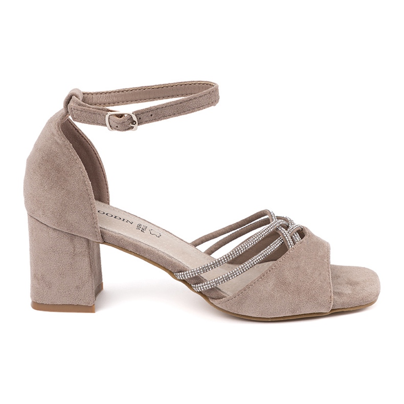 Goodin Beige suede sandals on the post Goodin Beige suede sandals on the post