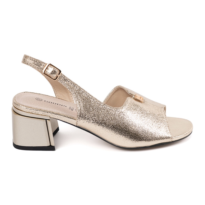 Goodin Suede golden sandals golden heels