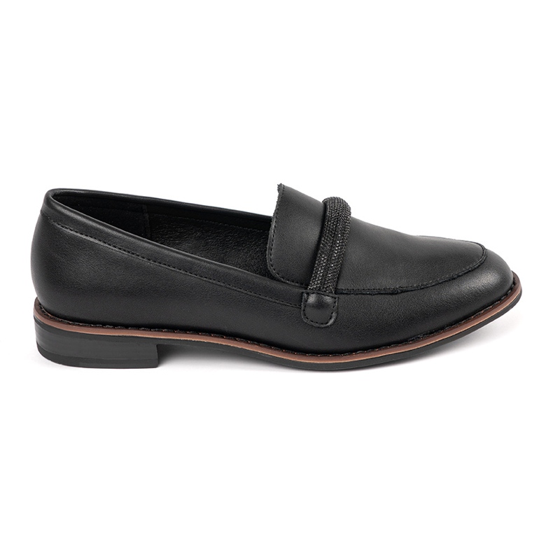 Black loafers with Sergio Leone leather insert Black loafers with Sergio Leone leather insert