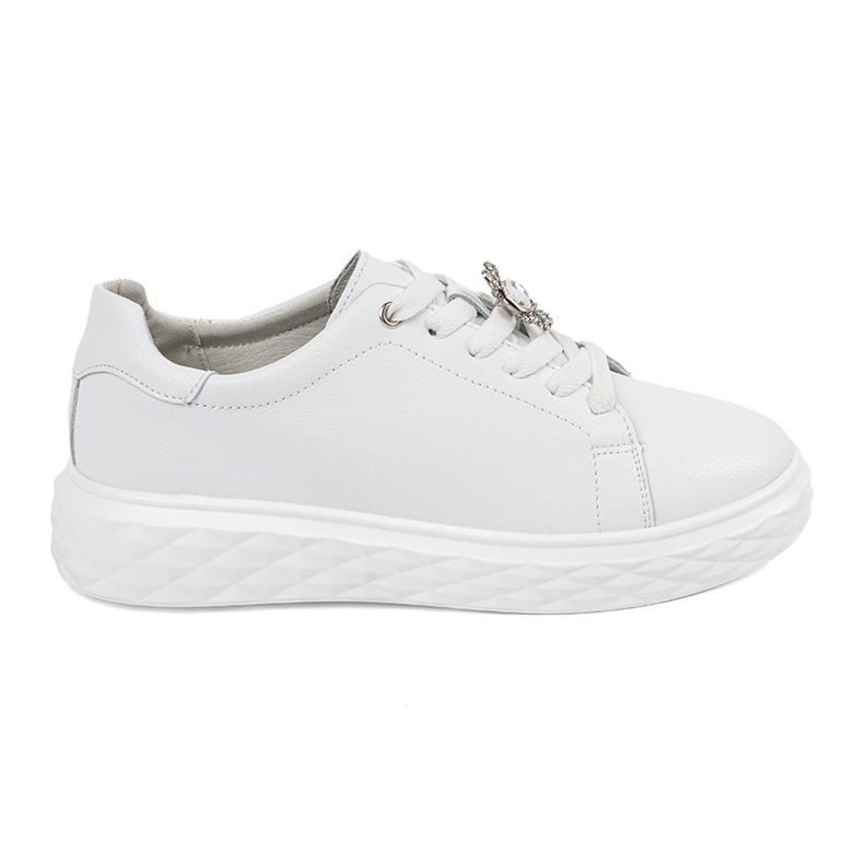 White sneakers with leather pins Sergio Leone