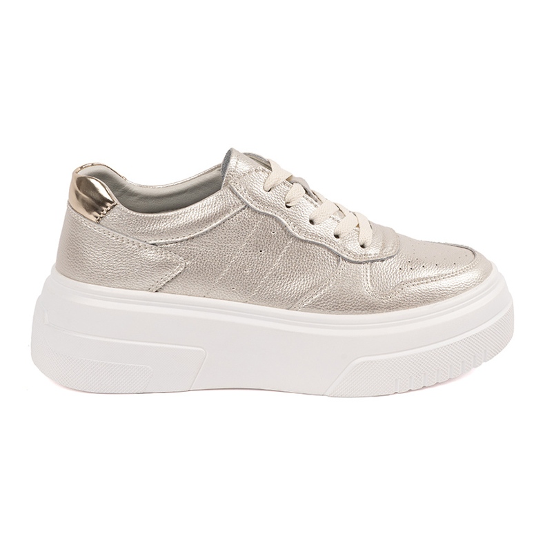 Golden sneakers on the Sergio Leone leather platform
