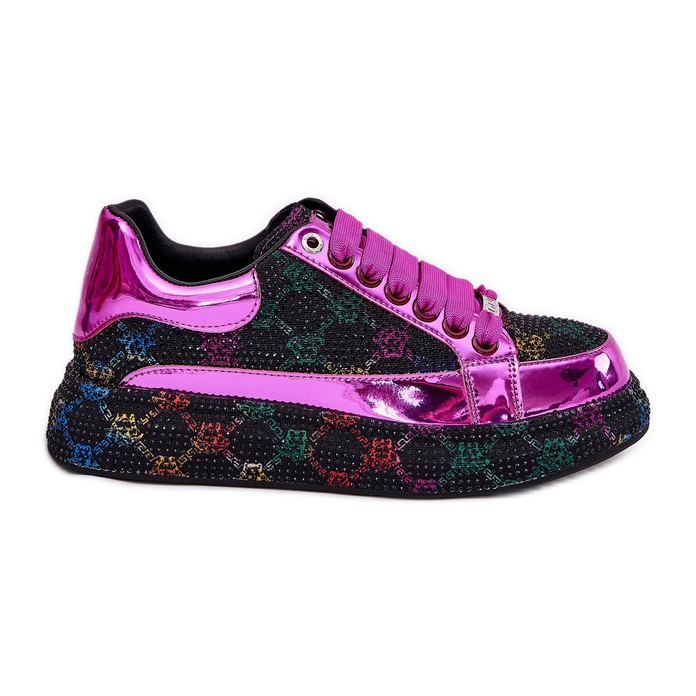 Women's decorated sneakers on the Goe NN2N4006 black platform