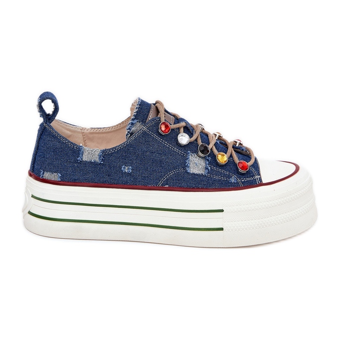 Women's sneakers on the goe rr2N4103 platform navy blue