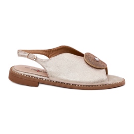 S.Barski Shiny women's sandals decorative detail S. Barski KV51-012 zlotys golden S.Barski Shiny women's sandals decorative detail S. Barski KV51-012 zlotys golden