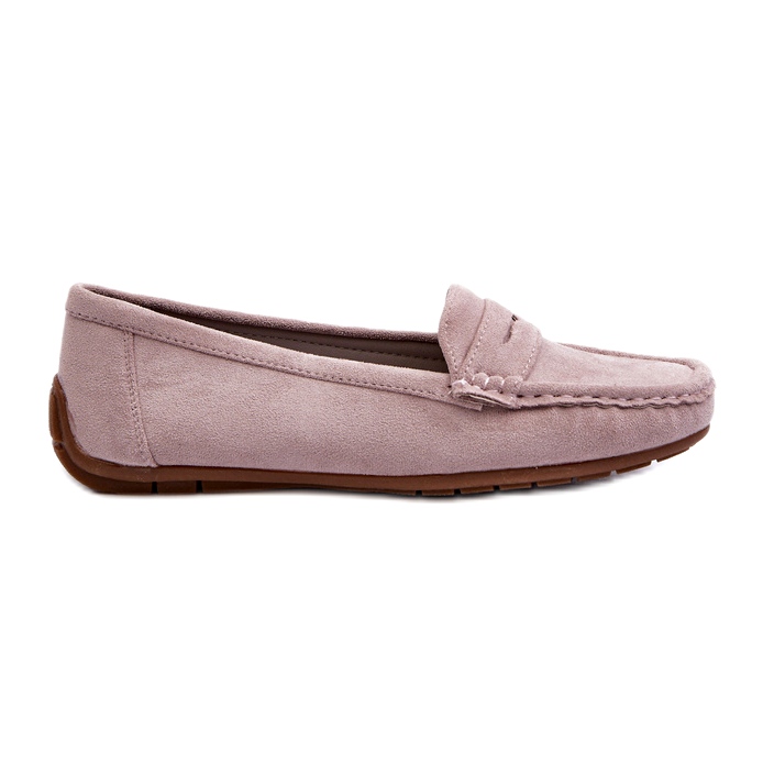 Confly Women's suede gray lilac loafers grey