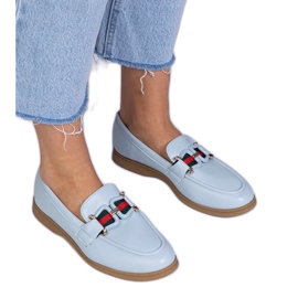 Blue ecosse loafers with an ornament