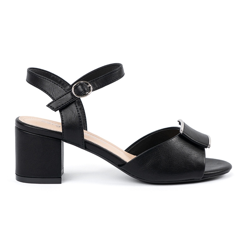 Sergio Leone Sandals on the pillar of women with an outdoor heel black