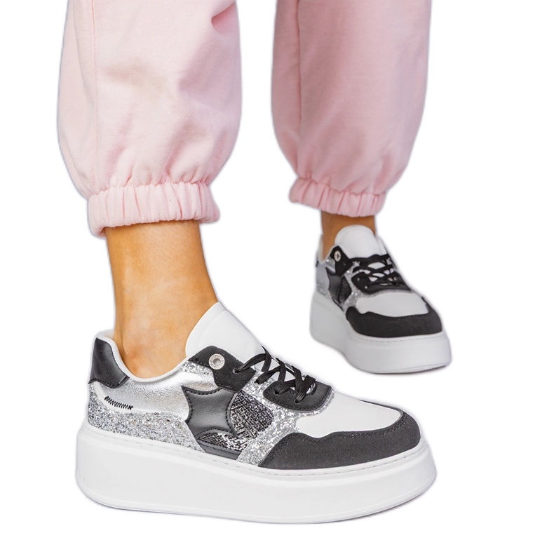 Black sneakers with glitter