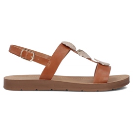 Filippo Women's flat leather sandals Obacs DS6885/25 brown