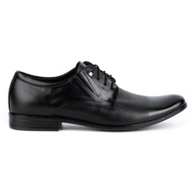 Olivier Men's elegant leather shoes 302T3 black