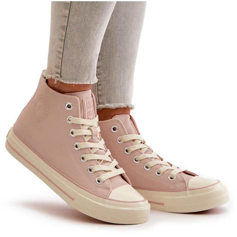 Women's Insulated Sneakers Made of Eco Leather Pink Big Star OO274933