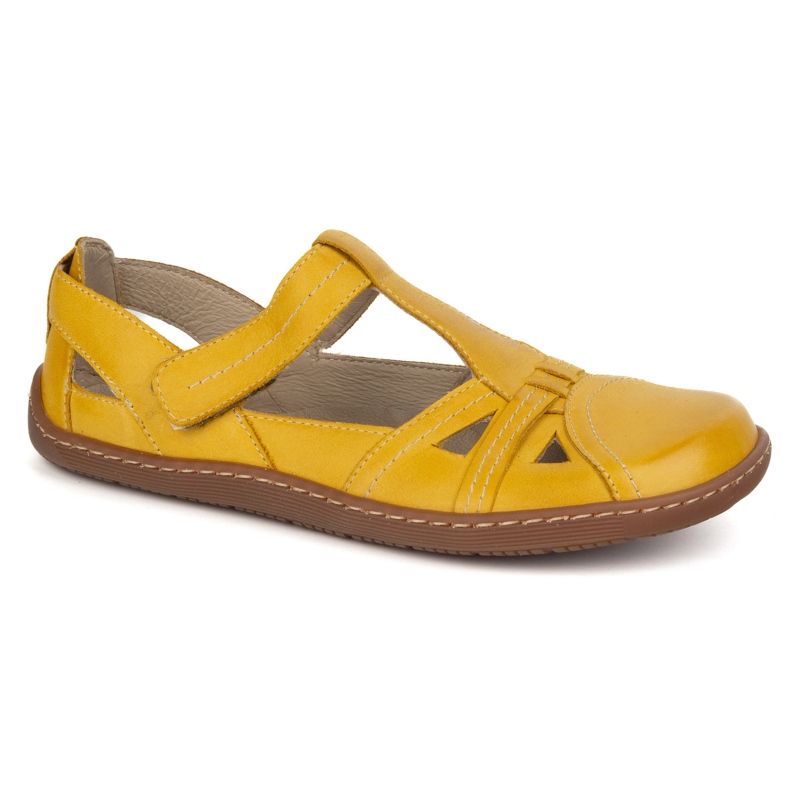 Women's Barefoot Shoes Ultralekkie Olivier 1285 Velcro yellow