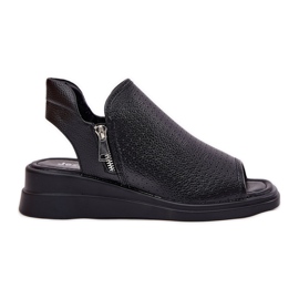 Jezzi Women's Black Sandals On Wedges Jezzi Women's Black Sandals On Wedges