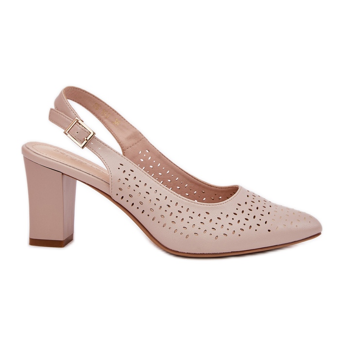 Openwork sandals with pointed toes on the Sergio Leone SK163 Sergio SK163 post beige