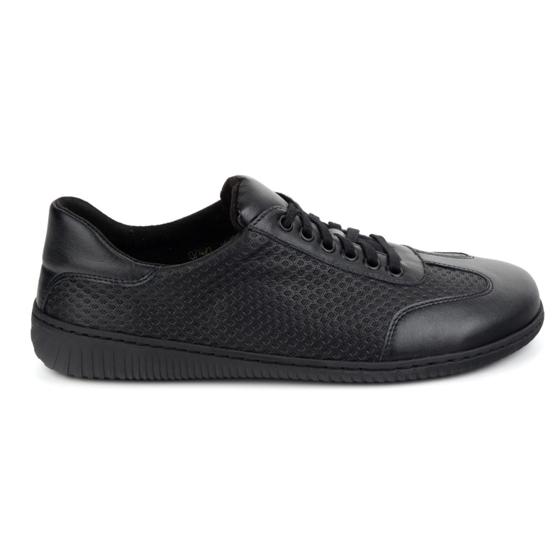 WASAK Barefoot men's minimalist leather shoes 0742WK black pressed on the black bottom WASAK Barefoot men's minimalist leather shoes 0742WK black pressed on the black bottom