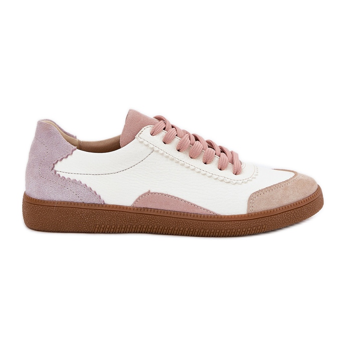 Women's leather sneakers zazoo n1220 white