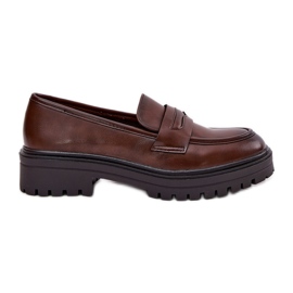 Evento Classic women's loafers with eco leather brown