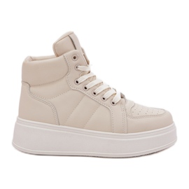 Evento High women's sneakers on the platform beige