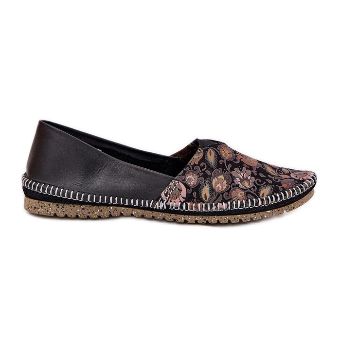 Leather patterned ballerinas Maciejka T1929-71 black