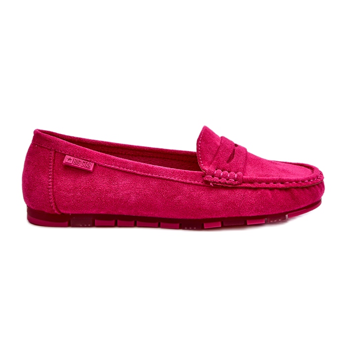 Women's Eco Suede Moccasins Big Star NN274934 Memory Foam System Fuchsia pink