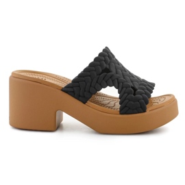 Crocs Brooklyn Woven Slide Heel 209979-001 flip-flops black