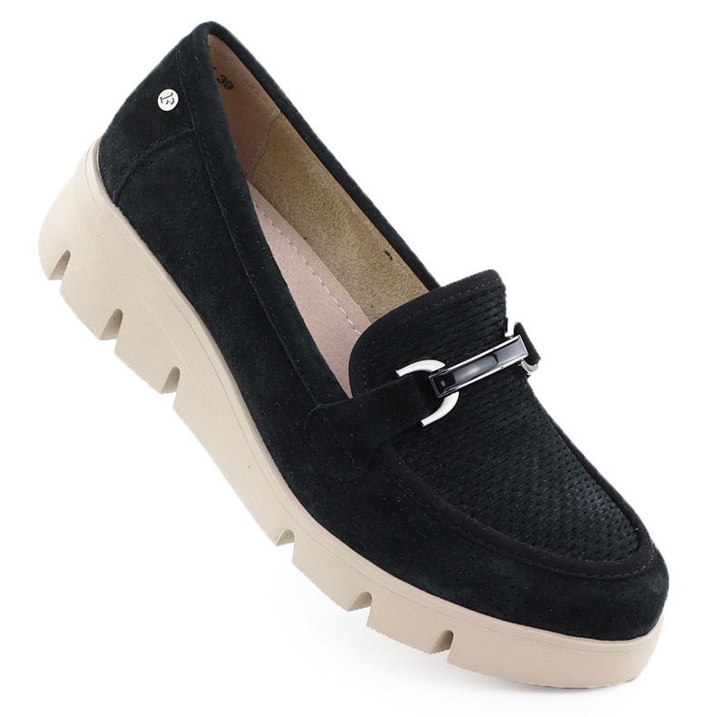 Women's leather shoes for weddings Black Filippo 7002