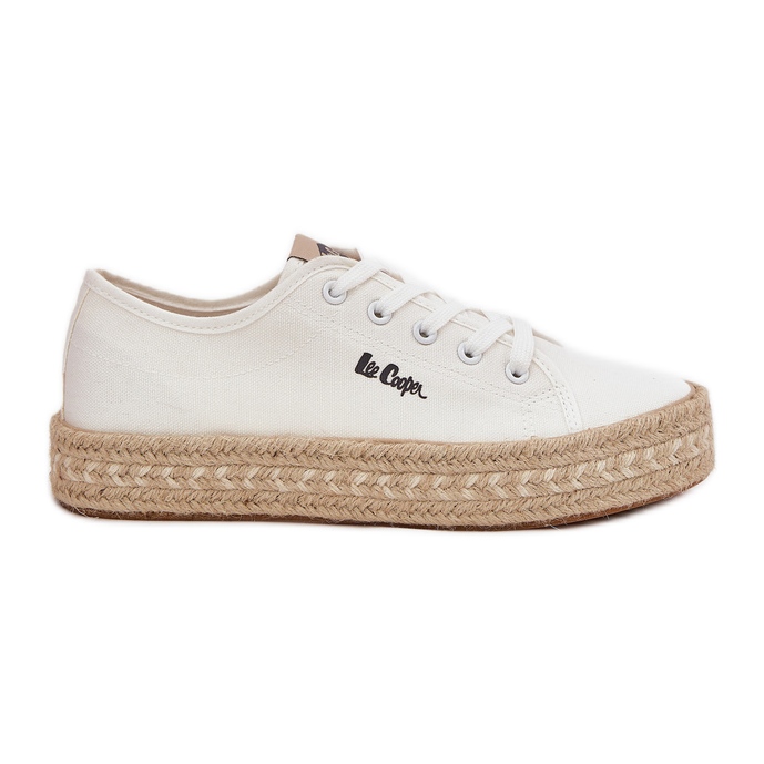 Women's sneakers with Lee Cooper LCW-25-44-3217 braid white