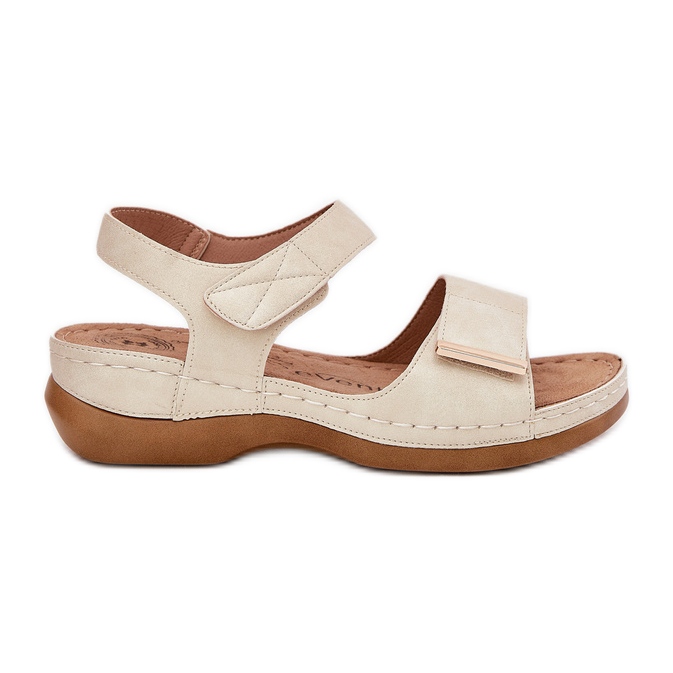 Evento Comfortable Women's Velcro sandals golden