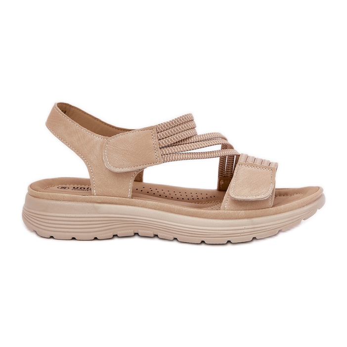 Evento Women's Comfortable Velcro Sandals, Beige