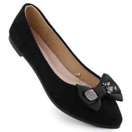 Women's ballerinas with a bow Black Potocki BB23310