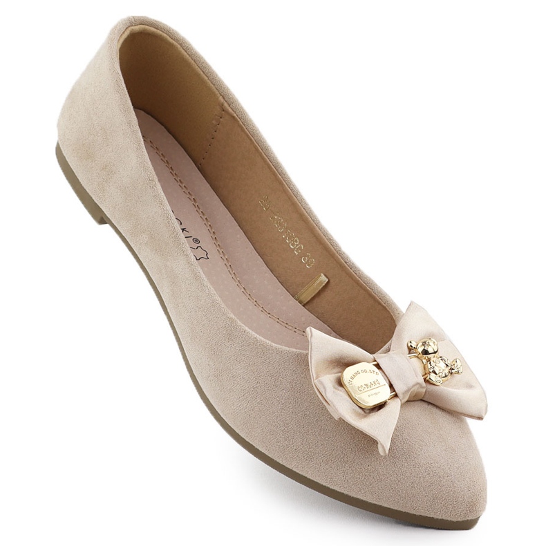 Women's ballerinas with a bow beige Potocki BB23310